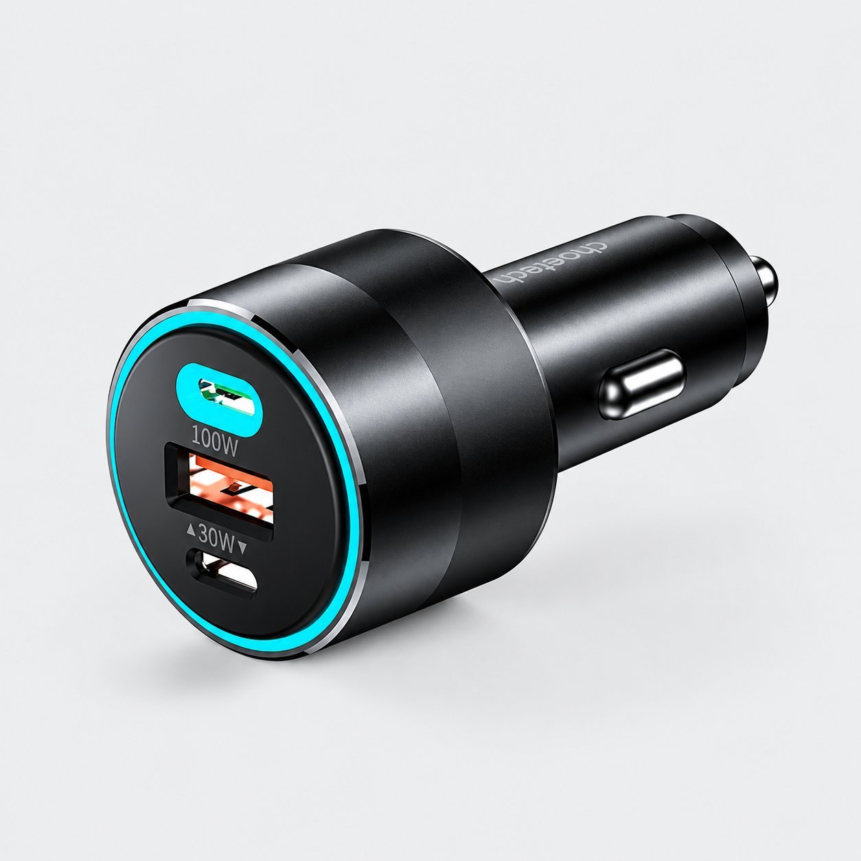 Single 100W USB-C car charger with 30W USB-A port