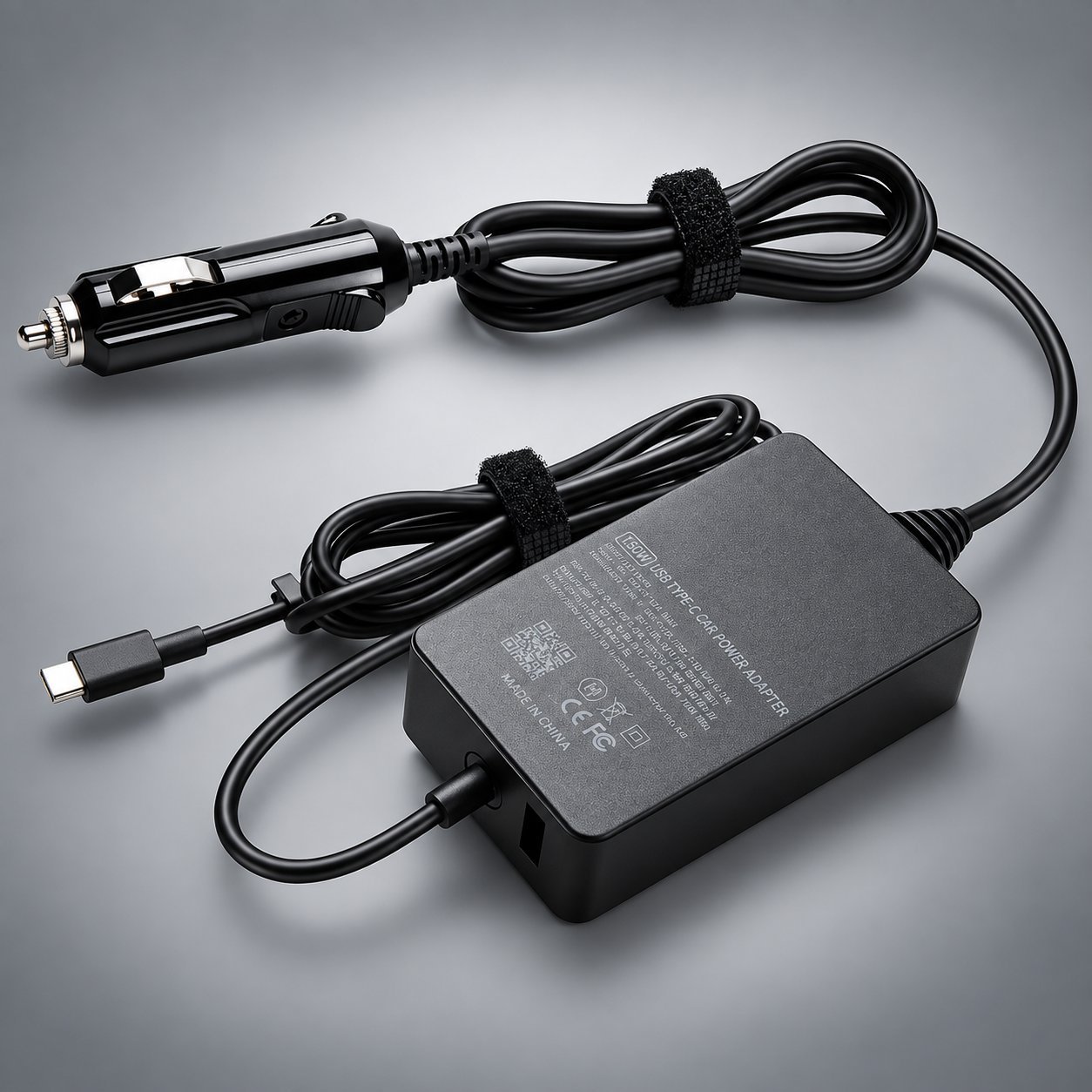150W USB-C car power adapter with AC outlet brick