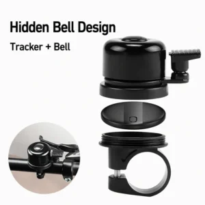 Hidden bell design: SUNDA tracker bell mounted on a bicycle handlebar