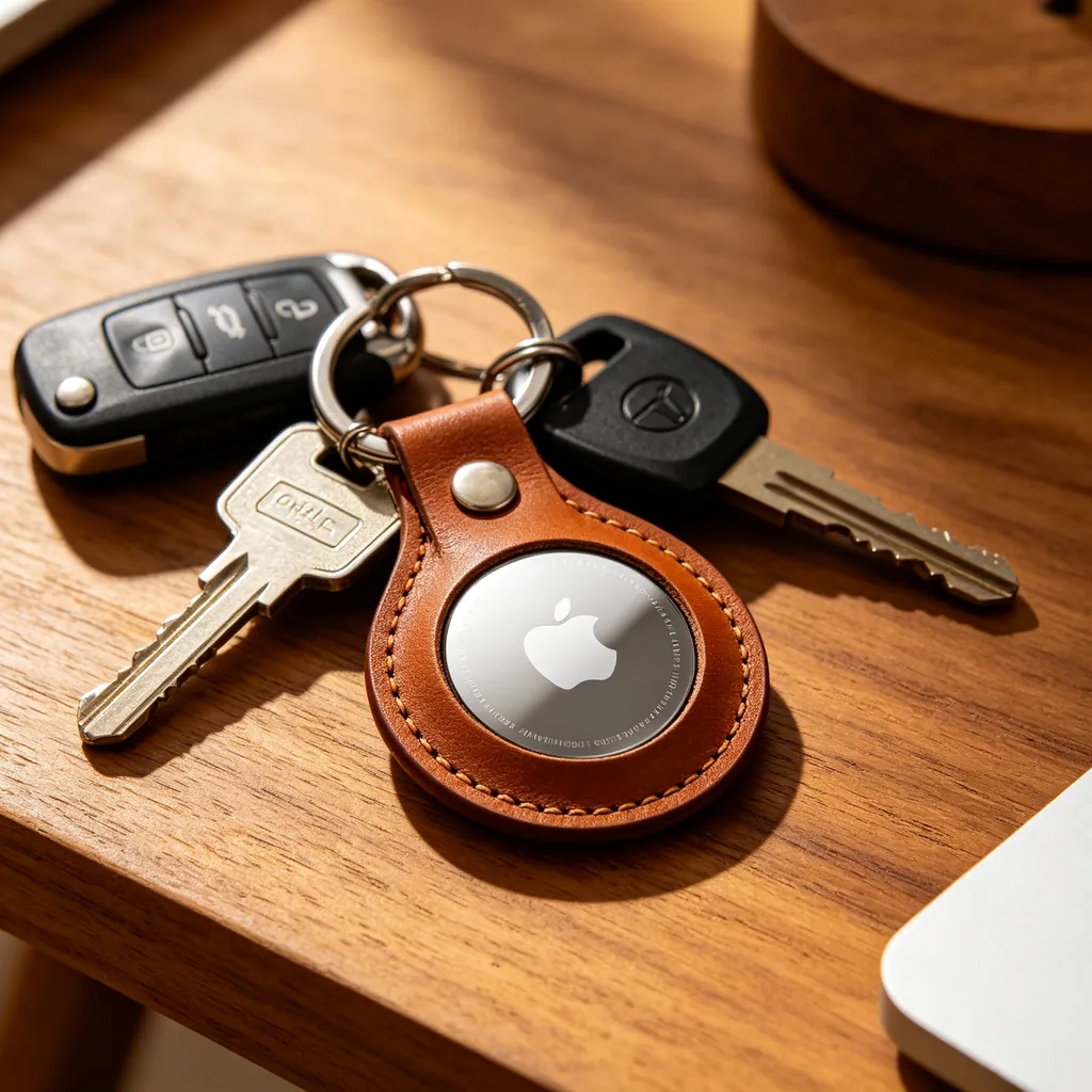 Find My tracker fitted to a luggage handle