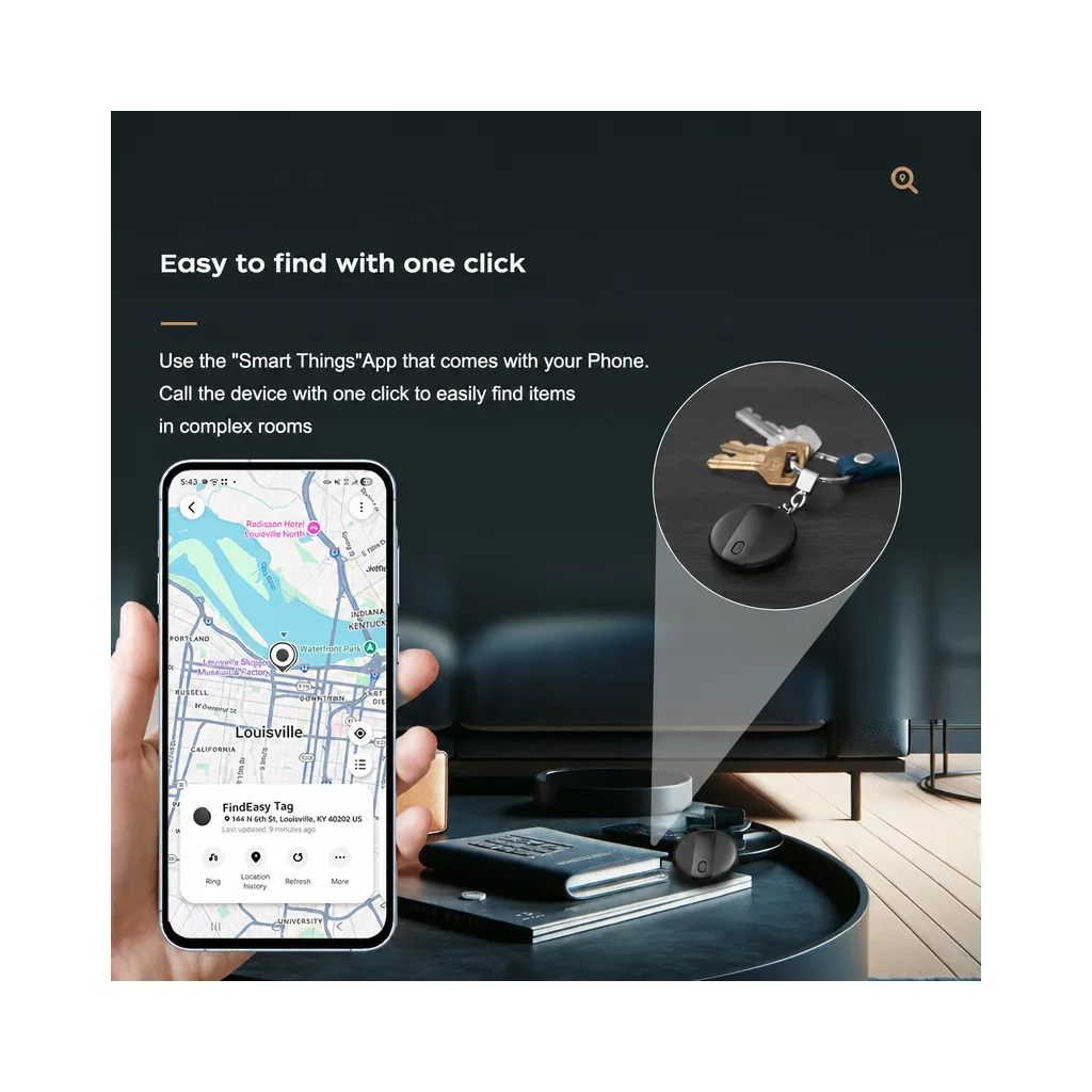 Sound alert screen for finding nearby items