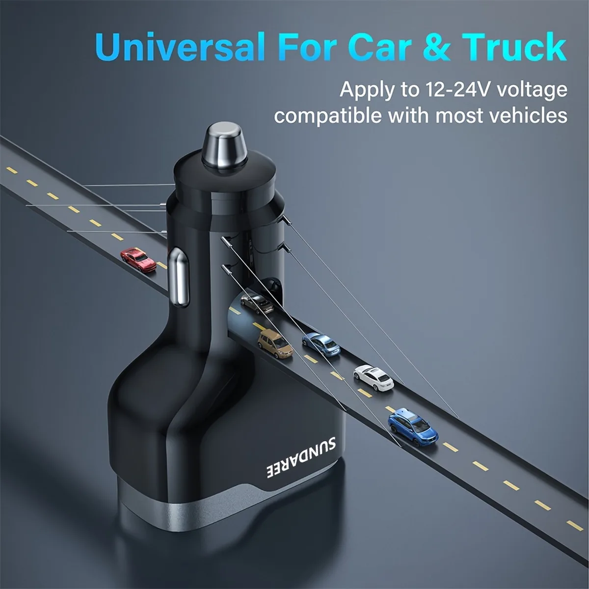 CC53 140W car charger universal for cars and trucks