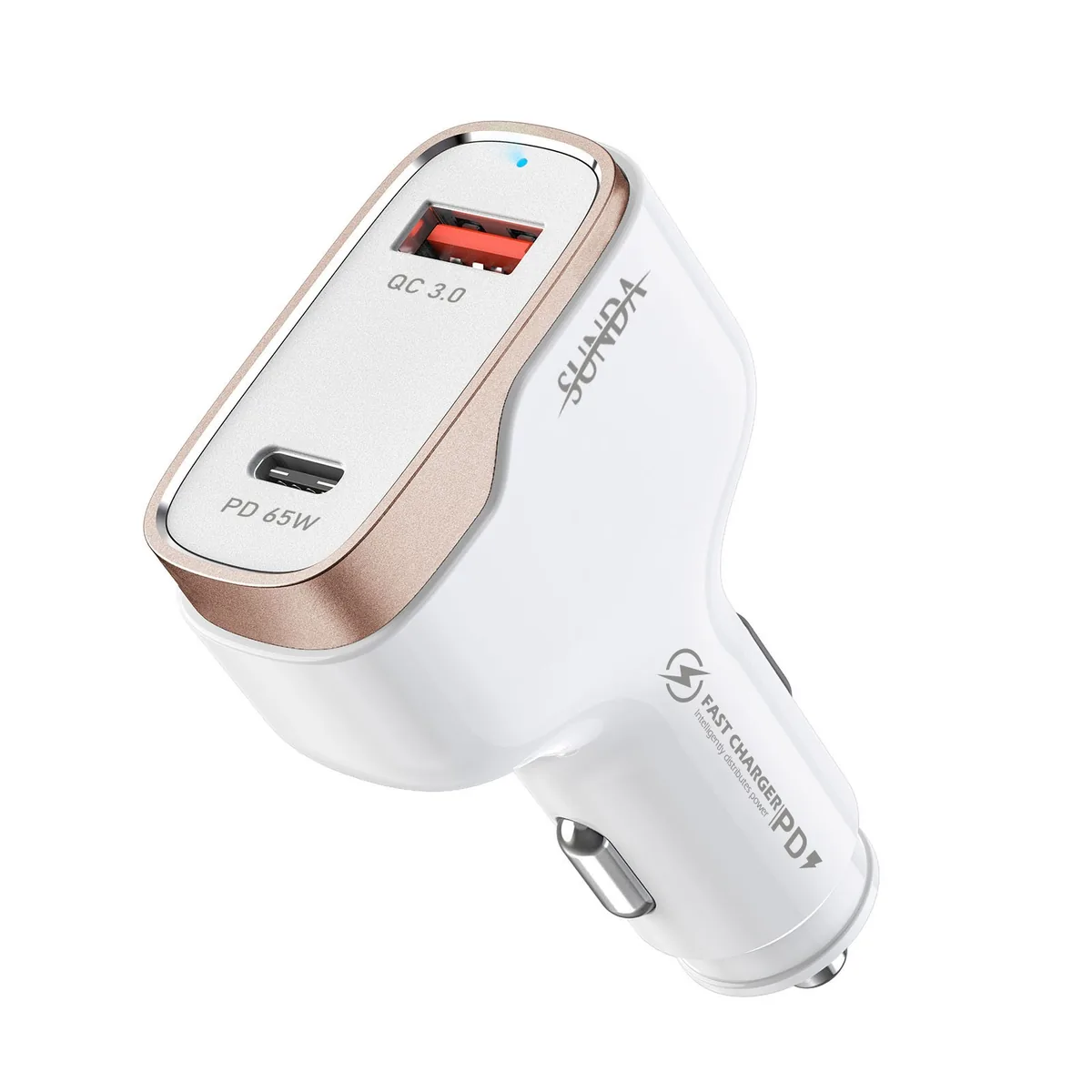 CC53-1A1C 83W car charger white 1 USB-A 1 Type-C