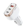 CC53-2C1A three port car charger white 2 Type-C 1 USB-A