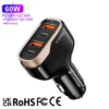 CC53 60W 4 port car charger gold color option