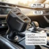 CC53 60W car charger charging 4 devices at once