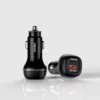 CC62 30W dual USB-A QC3.0 car charger with carbon fibre finish