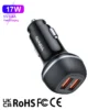 CC62 dual port car charger black and white colour options