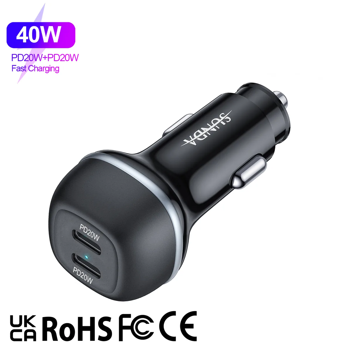 CC62 51W car charger PD 3.0 PPS 33W Samsung super fast charging