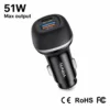 CC62 51W dual port car charger in black and white versions