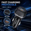 CC62 51W car charger charging two phones at the same time