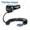 CC62 71W PD QC3.0 car charger, compact multi-port body