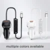 CC62 71W spring cable car charger with cable extended to full length