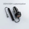 CC62 71W spring cable car charger in a vehicle socket