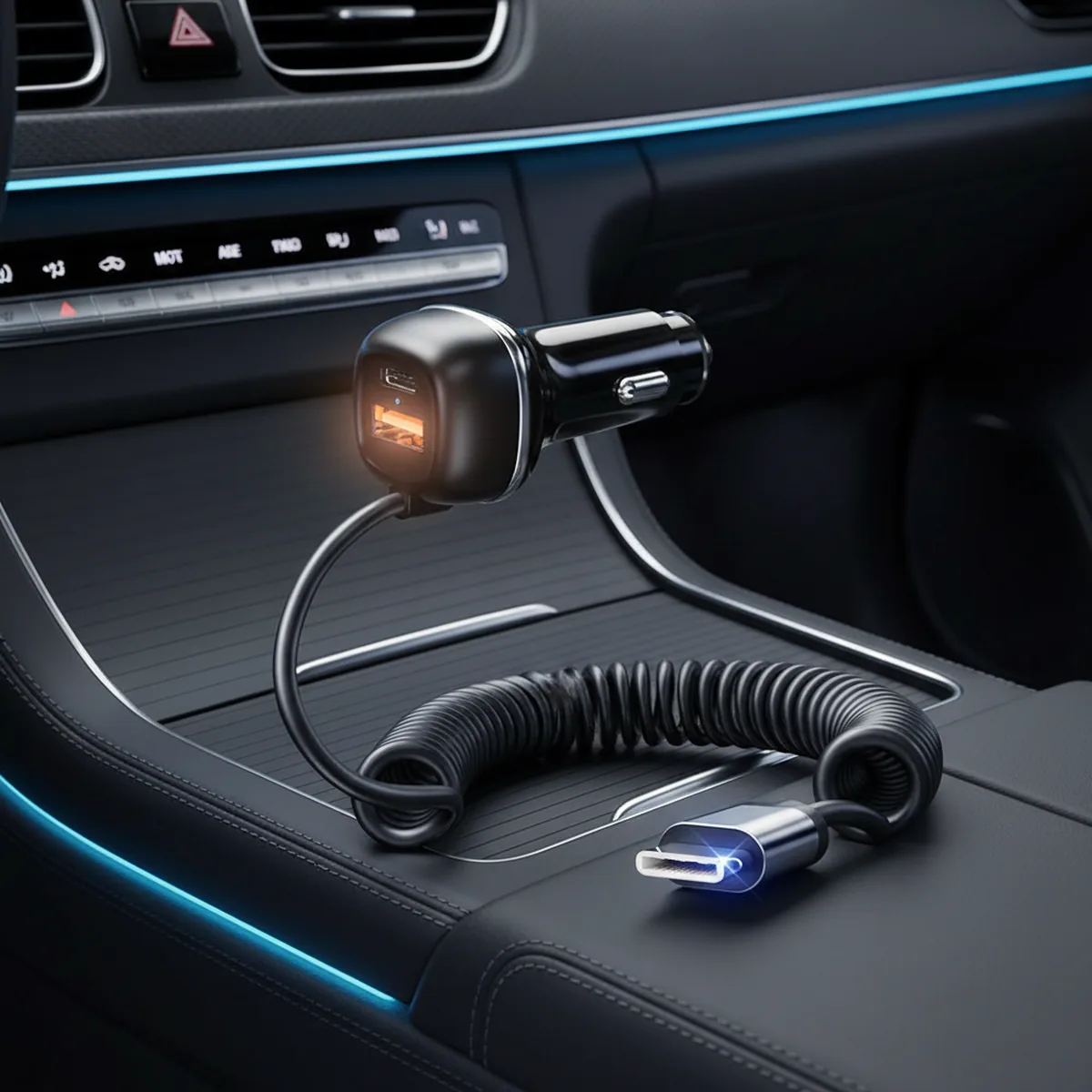 CC62 71W car charger PC fireproof housing detail