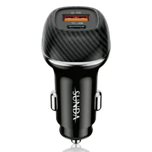 CC62 90W cable car charger installed in a car interior