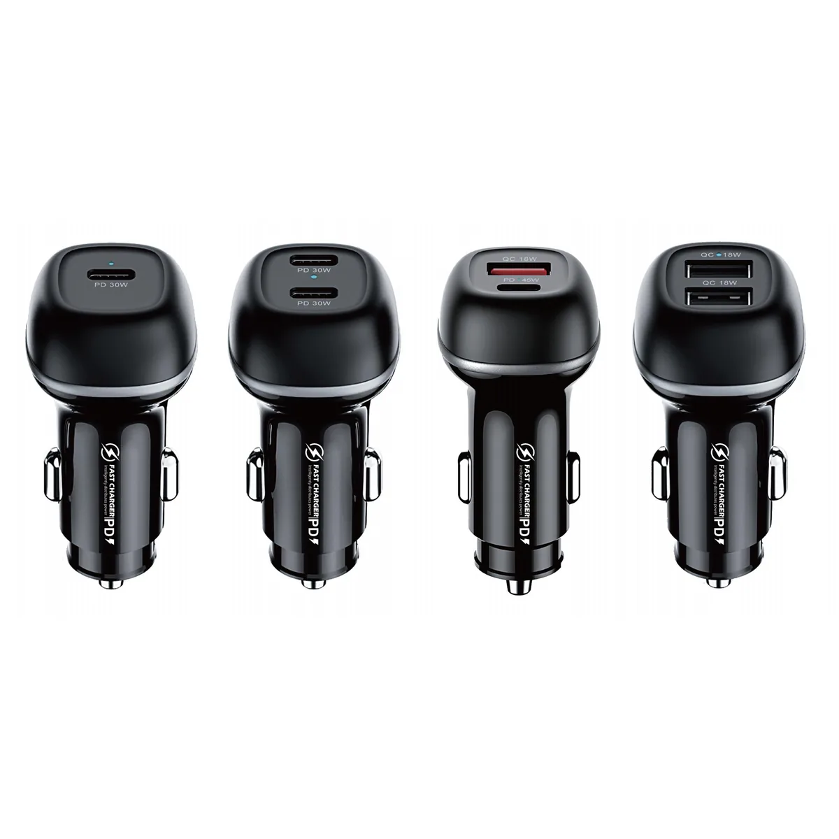 CC62 series car charger catalogue page, retractable cable models