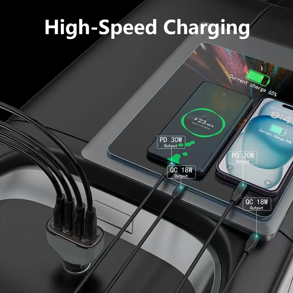 SUNDA CC68 66W car charger high speed charging two phones