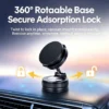 360 degree rotatable base with secure adsorption lock on the foldable magnetic car holder