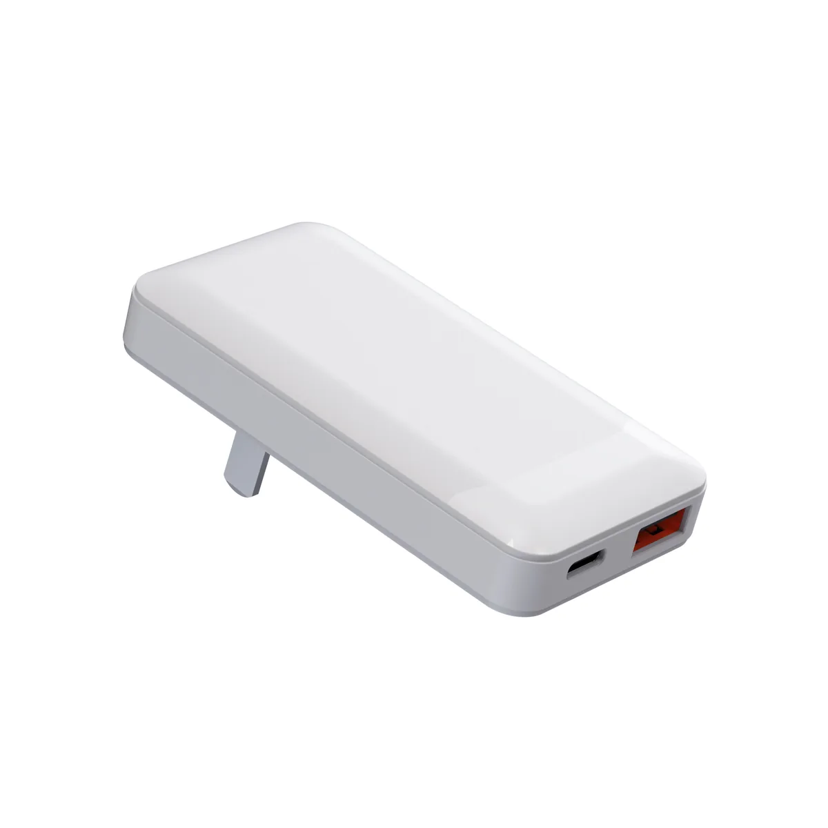 SUNDA HC032 65W GaN wall charger in white with both USB-C ports on the front face