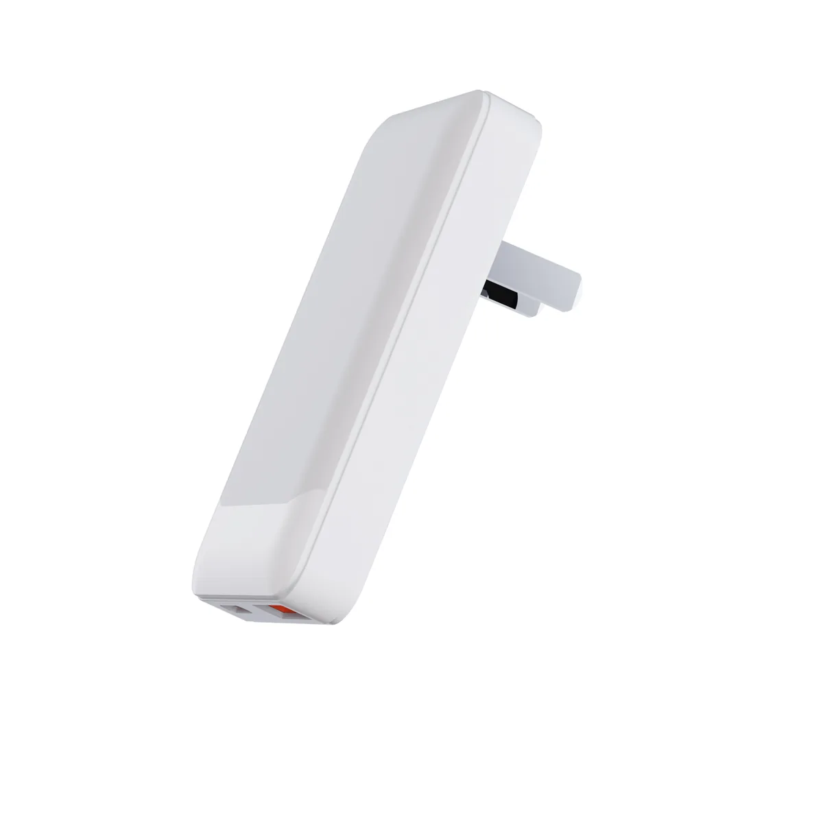 SUNDA HC032 65W GaN wall charger in white seen from the side with the plug folded
