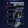 M2 magnetic car mount features: strong magnetic attraction, back cooling holes and wireless fast charging