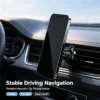 Phone held upright on the ring magnetic vent mount while driving, stable driving navigation